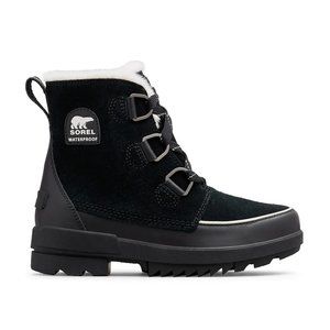 SOREL TIVOLI SUEDE LACE-UP BOOTS - WOMENS'S SIZE 11, BLACK AND WHITE